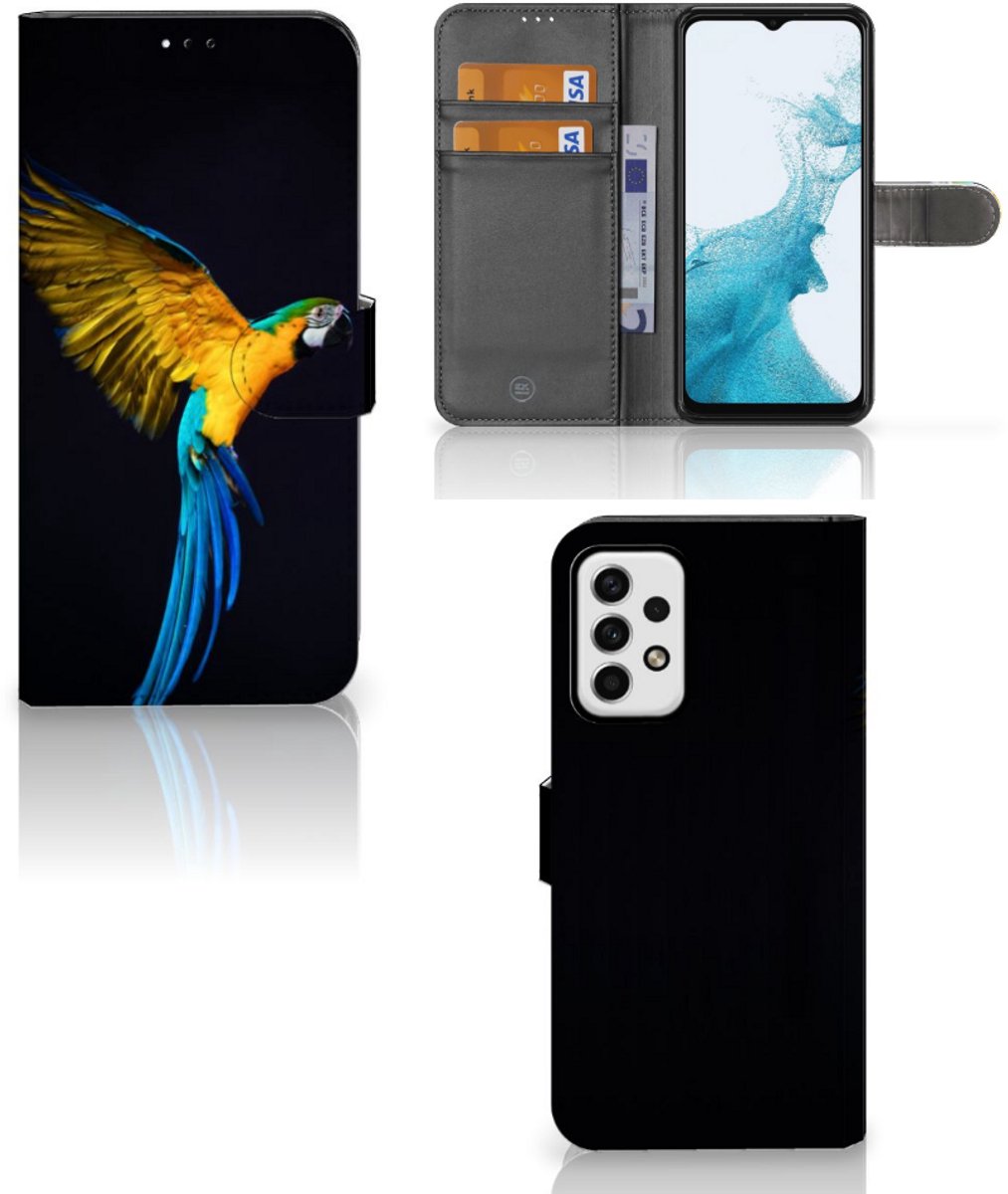 Samsung Galaxy A23 Telefoonhoesje met Pasjes Papegaai