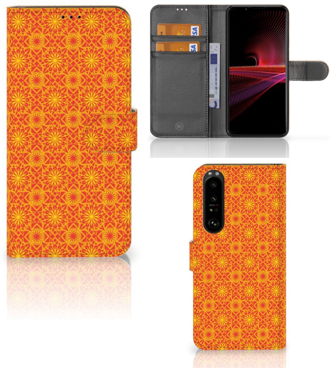 Sony Xperia 1 III Telefoon Hoesje Batik Oranje
