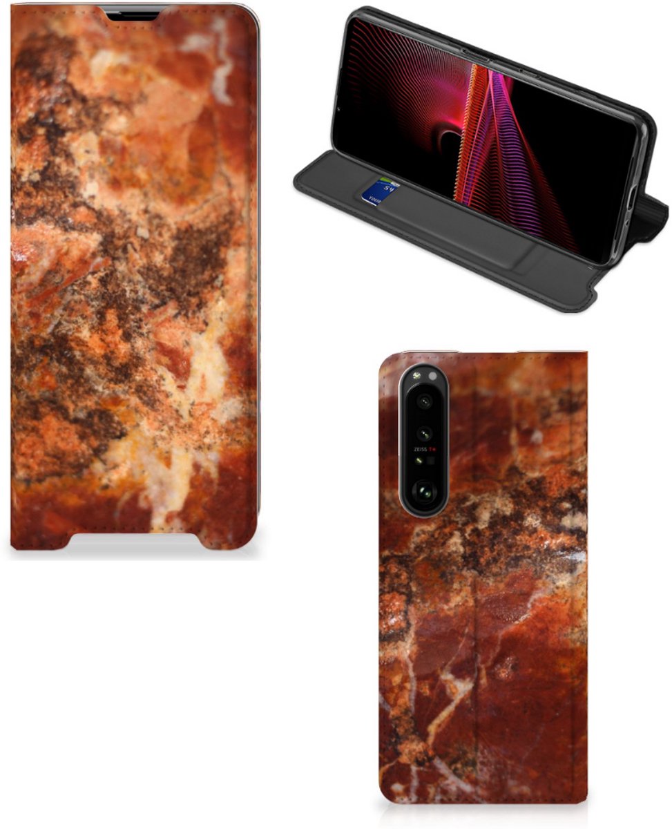 Sony Xperia 1 III Standcase Marmer Bruin