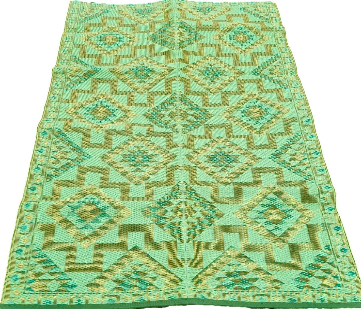plastic vloerkleed-buitenkleed 120x180cm groen aztec