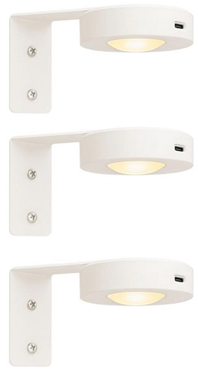 Epochglo 3 Stuks Schilderijverlichting Oplaadbaar - Magnetische Wandlamp Draadloos - RGB & Dimbaar - met Afstandsbediening - Accentverlichting voor Kunst & Interieur - Wit