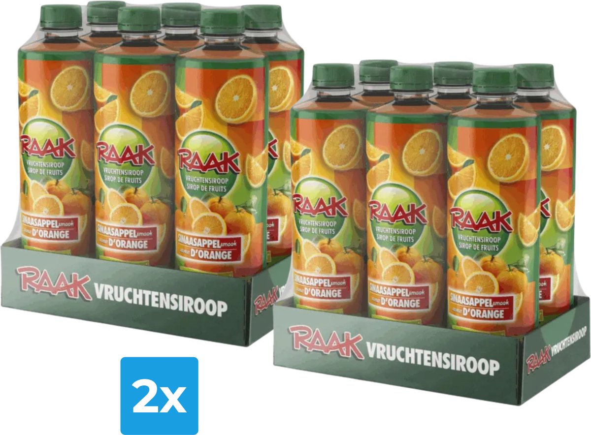 2x Raak Vruchtensiroop Sinaasappel (6x 750ml)