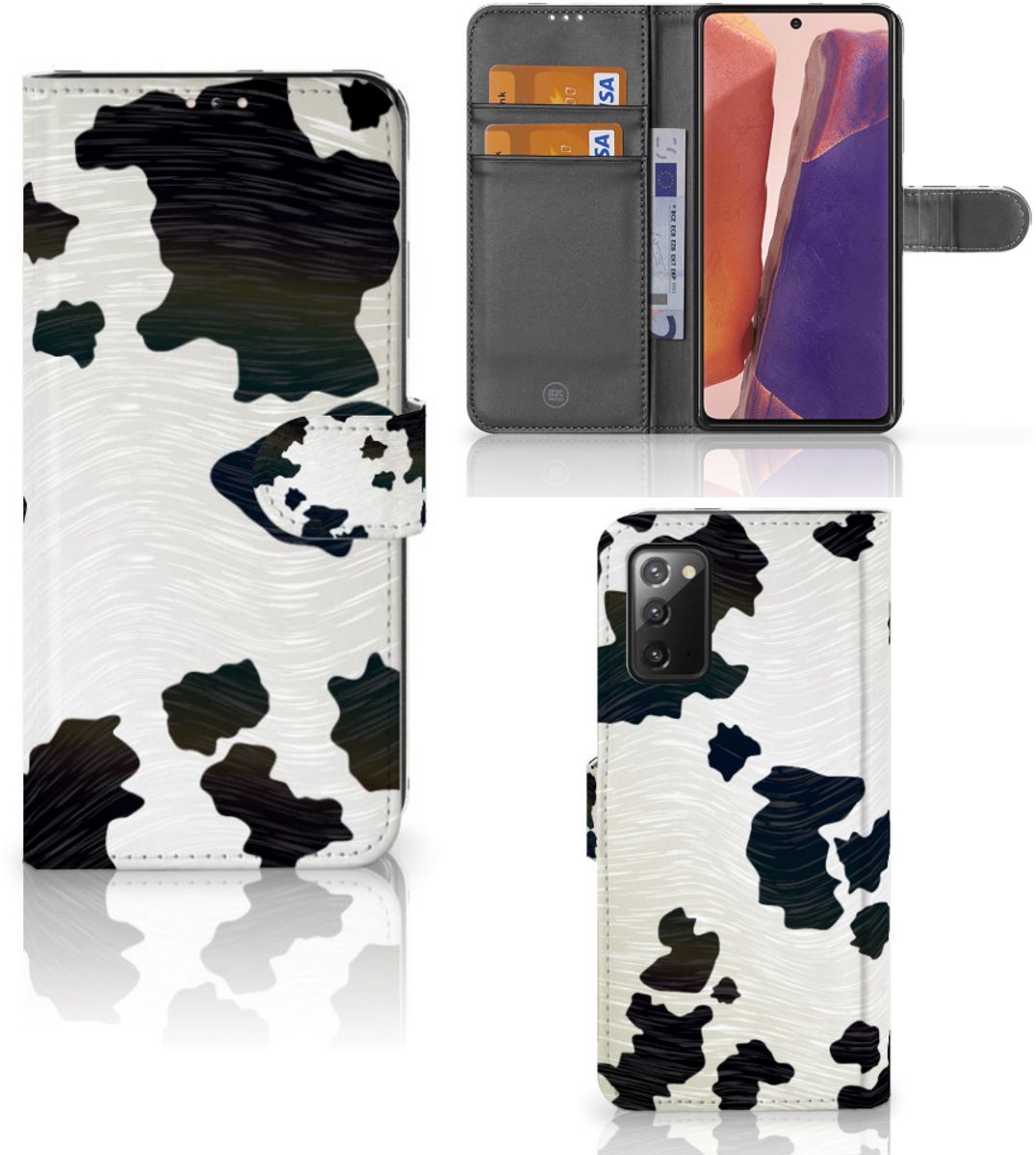 Samsung Galaxy Note 20 Telefoonhoesje met Pasjes Koeienvlekken