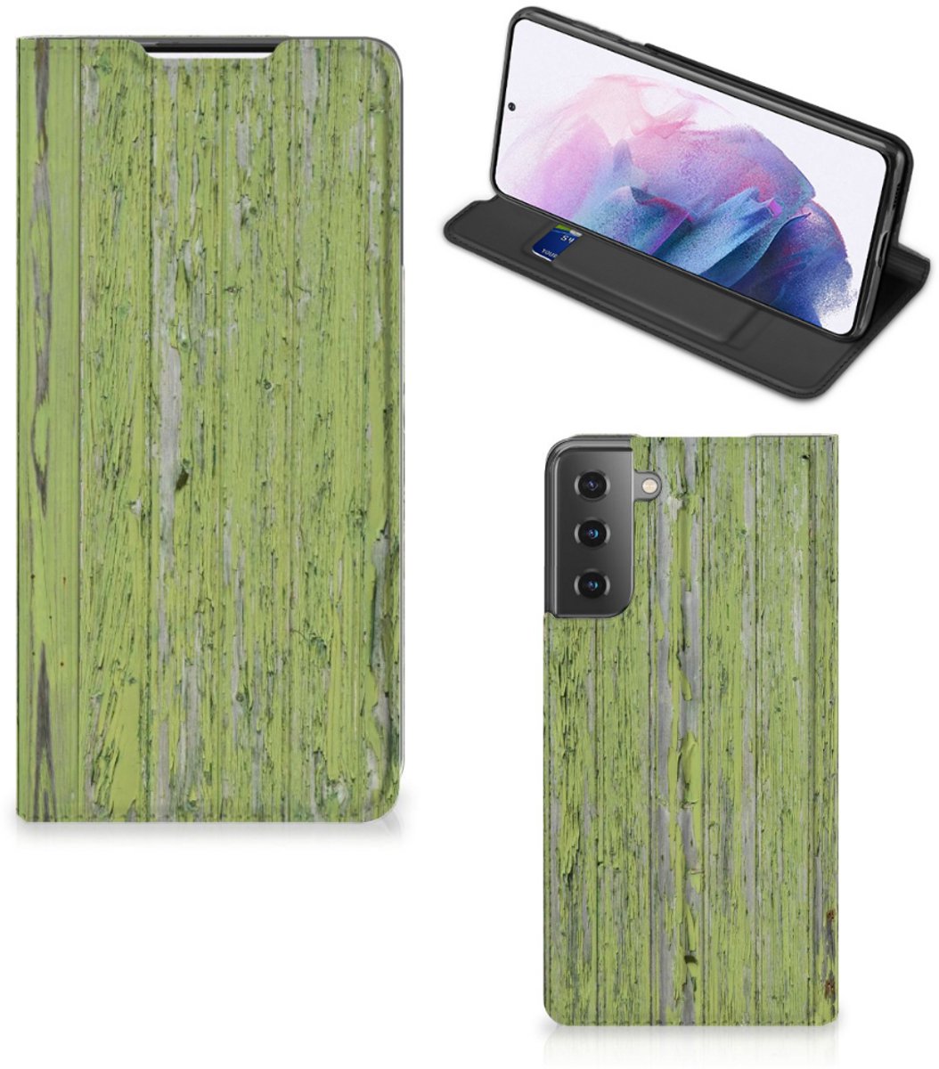 Samsung Galaxy S21 Plus Book Wallet Case Green Wood
