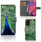 Étui portefeuille OPPO A54 5G | A74 5G | A93 5G étui pour téléphone portable paon