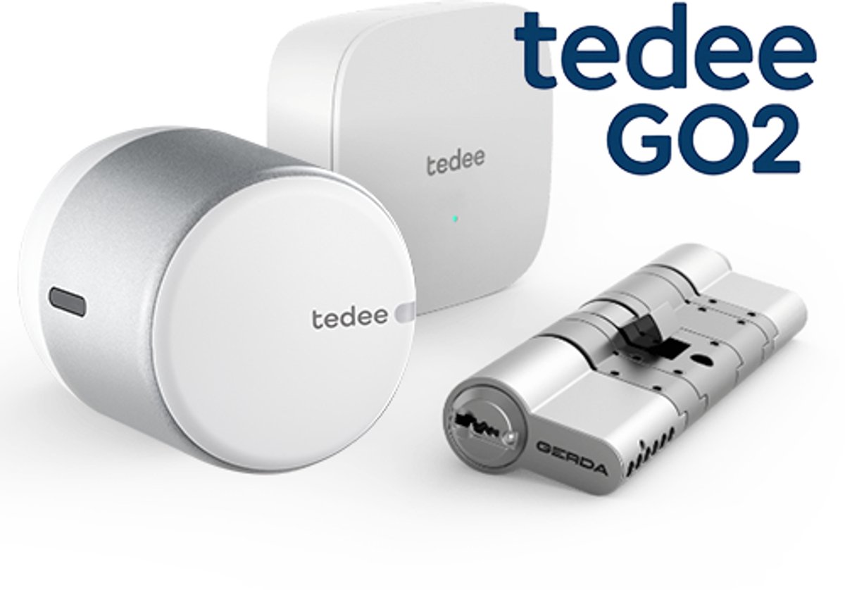 Tedee GO inclusief cilinder en wifi bridge | Tedee GO2 WIT | Gerda Exxo modulaire cilinder | Koppel met smart home | cilinder zelf op maat maken tot max 122 millimeter