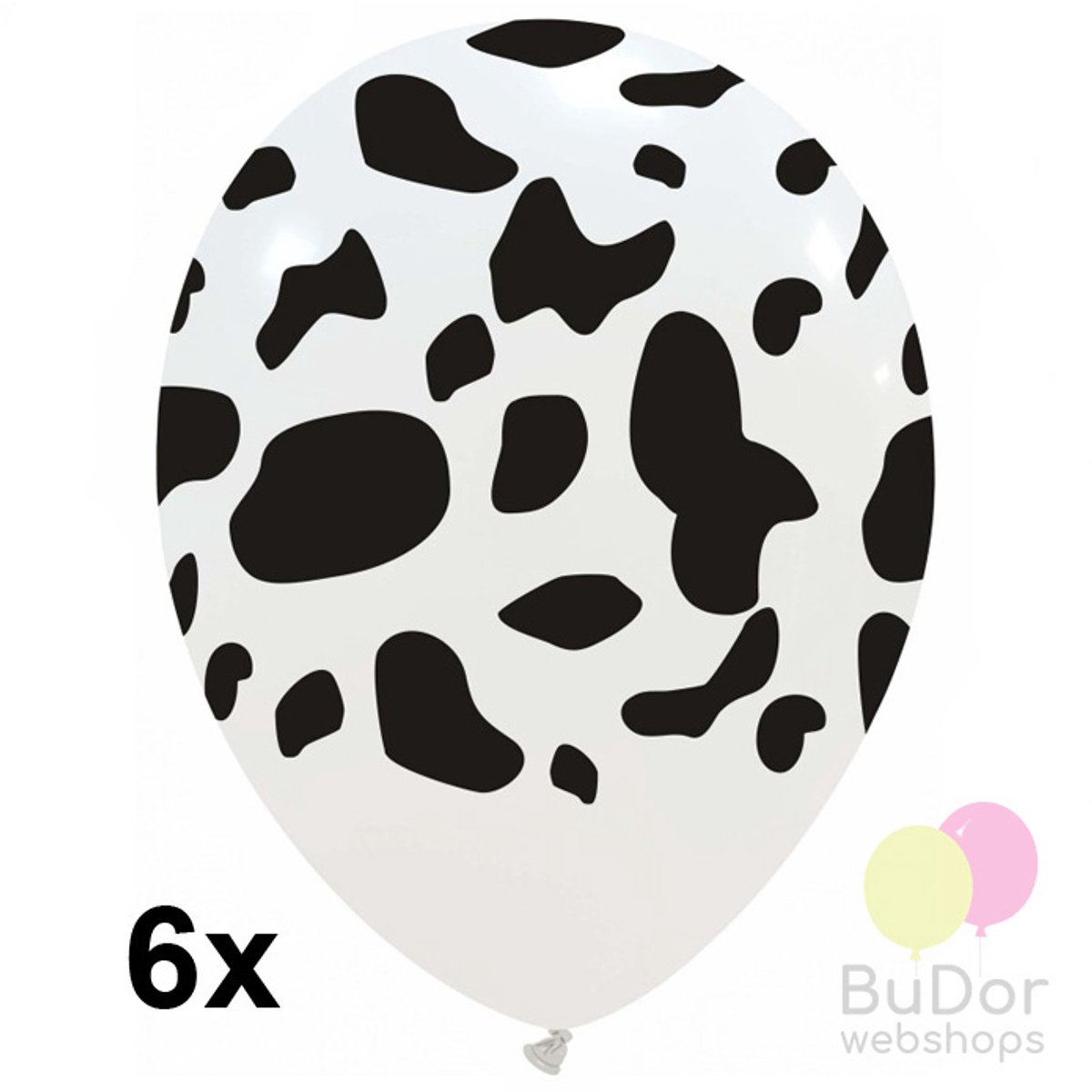 Koeprint Ballonnen, 6 stuks, 30 cm