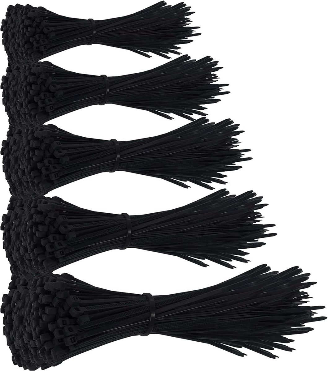 Kabelbinderset - UV-bestendig, 500 Stuks, Zwart