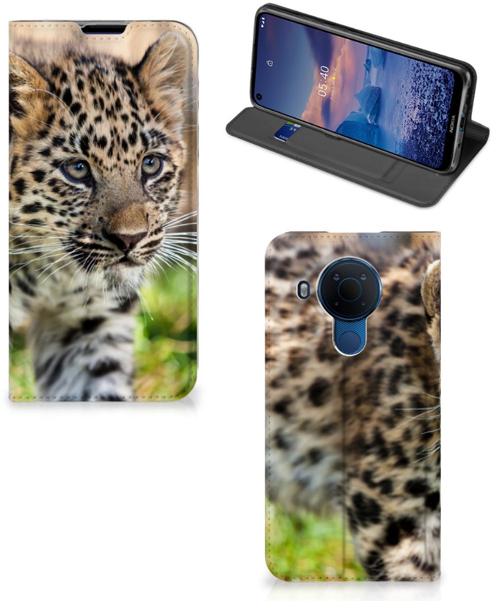 Nokia 5.4 Hoesje maken Baby Luipaard