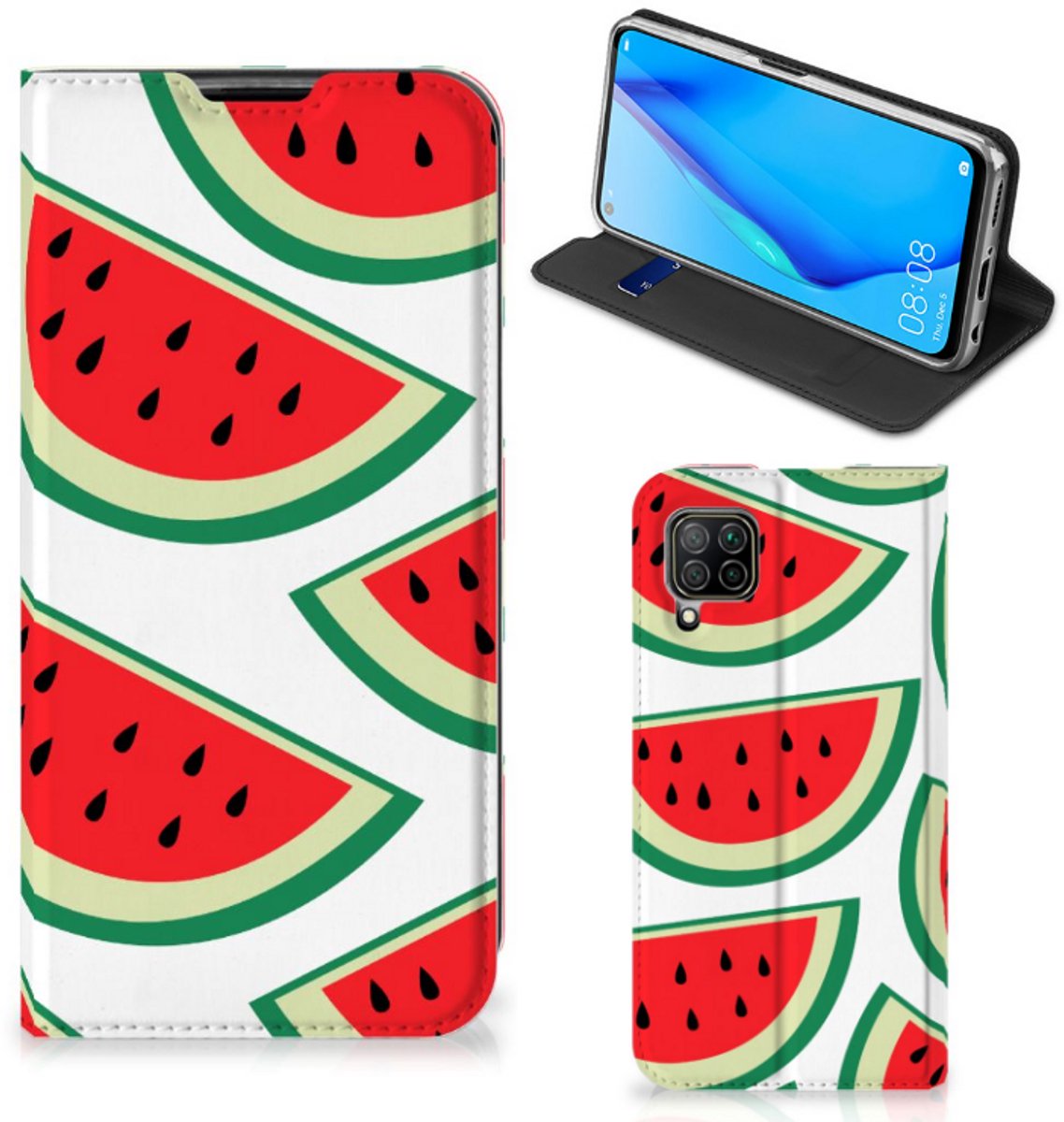 Huawei P40 Lite Flip Style Cover Watermelons