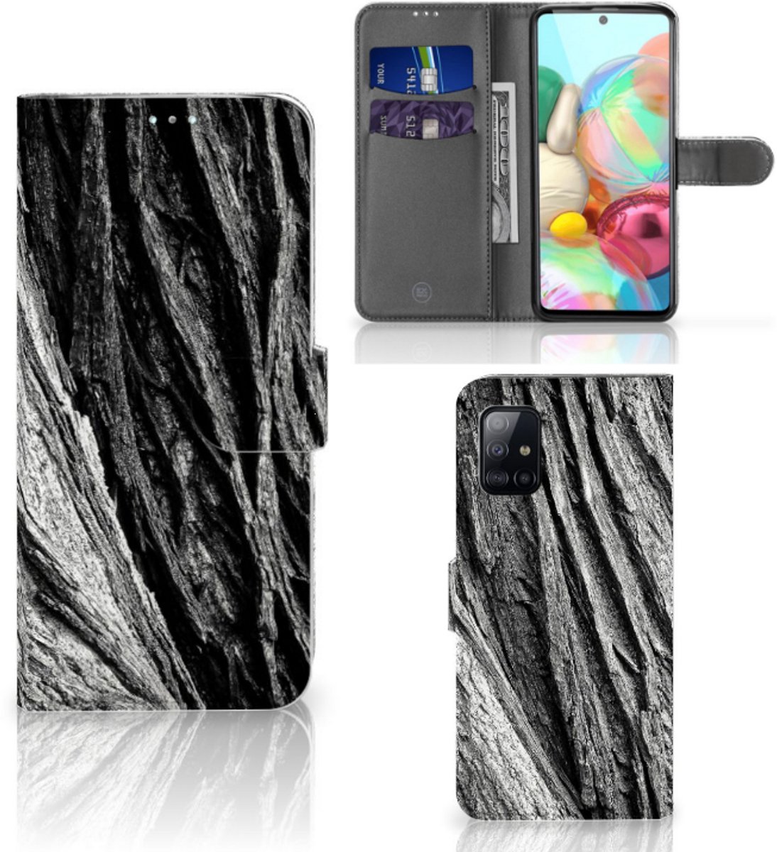 Book Style Case Samsung Galaxy A71 Boomschors Grijs