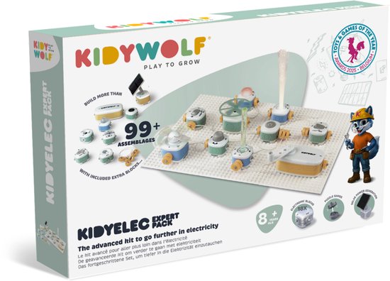 Kidywolf Kidyelec Expert 18-delig - Mijn eerste elektriciteitsset - Werkt op AA-batterijen - Vanaf 6 jaar - Multi van Merkloos — afbeelding 2
