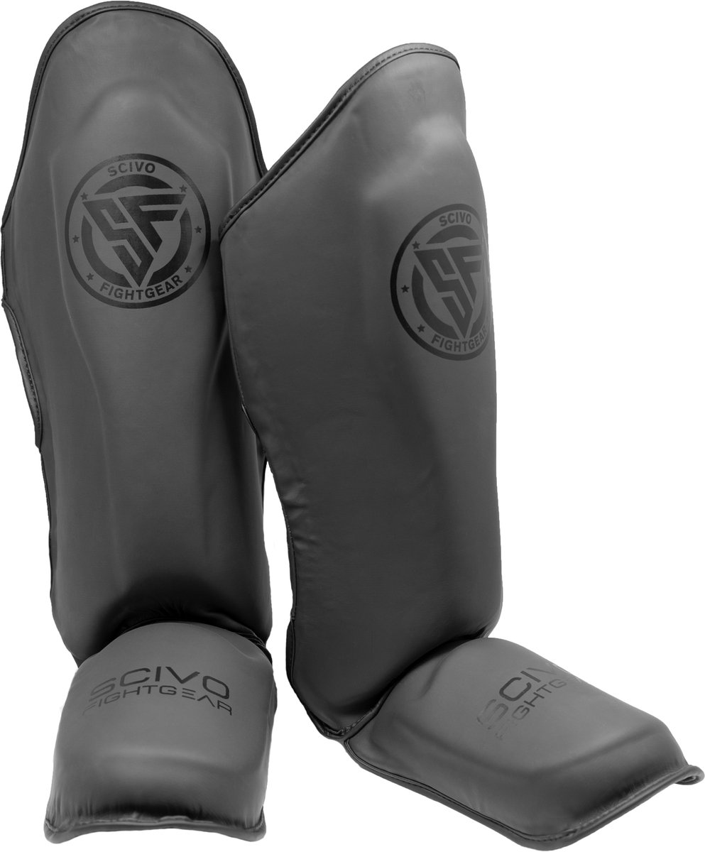 Scivo Fightgear Stealth Shinguards PU Black/Black (XL)