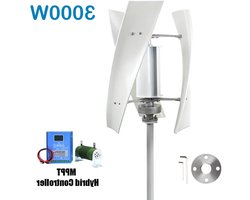 Verticale Windturbine – Windgenerator – Windmolen – Dynamo – Alternatieve Energie Generator – 3000W – Hybride MPPT Controller – Inclusief Zonnepanelen