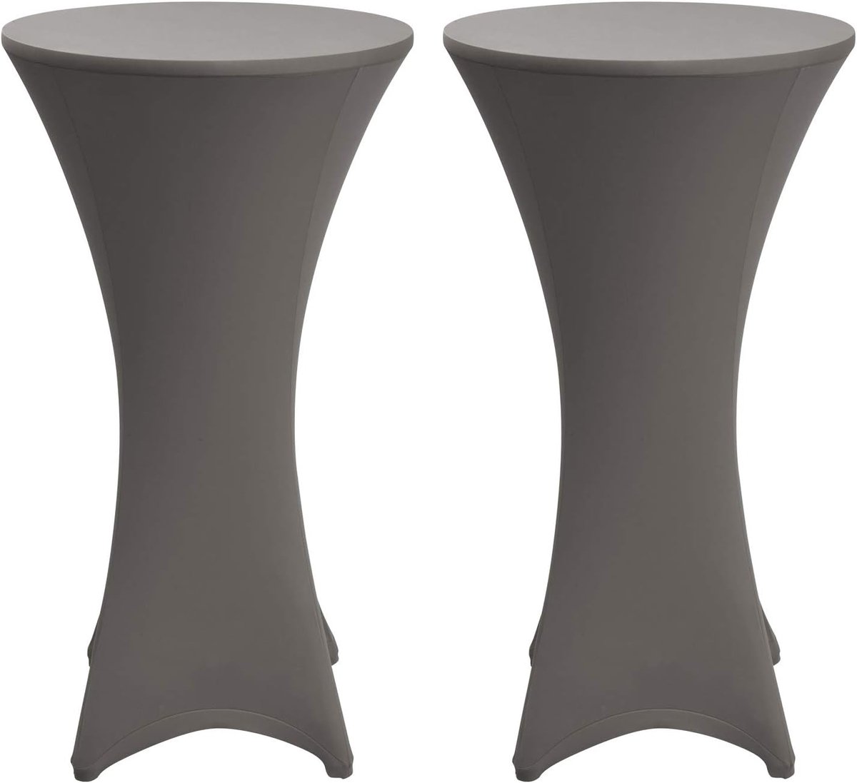Set van 2 Elastische Hoezen voor Bartafels 80 cm Antraciet Wasbaar