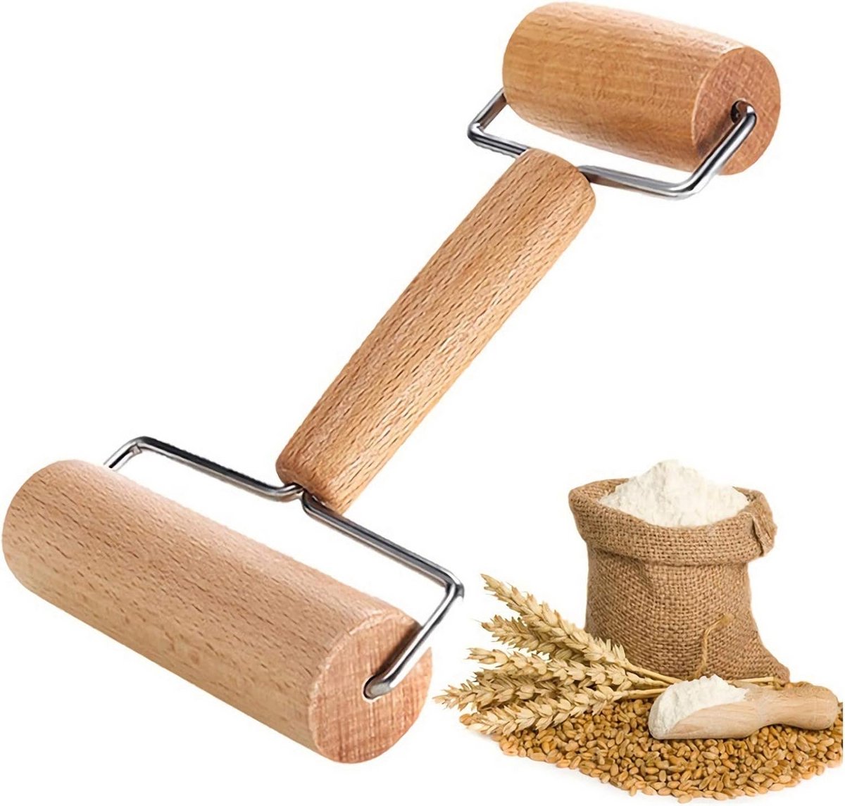 Houten Deegroller voor Bakken en Koken - Professioneel Keukengerei voor Pasta en Taart
