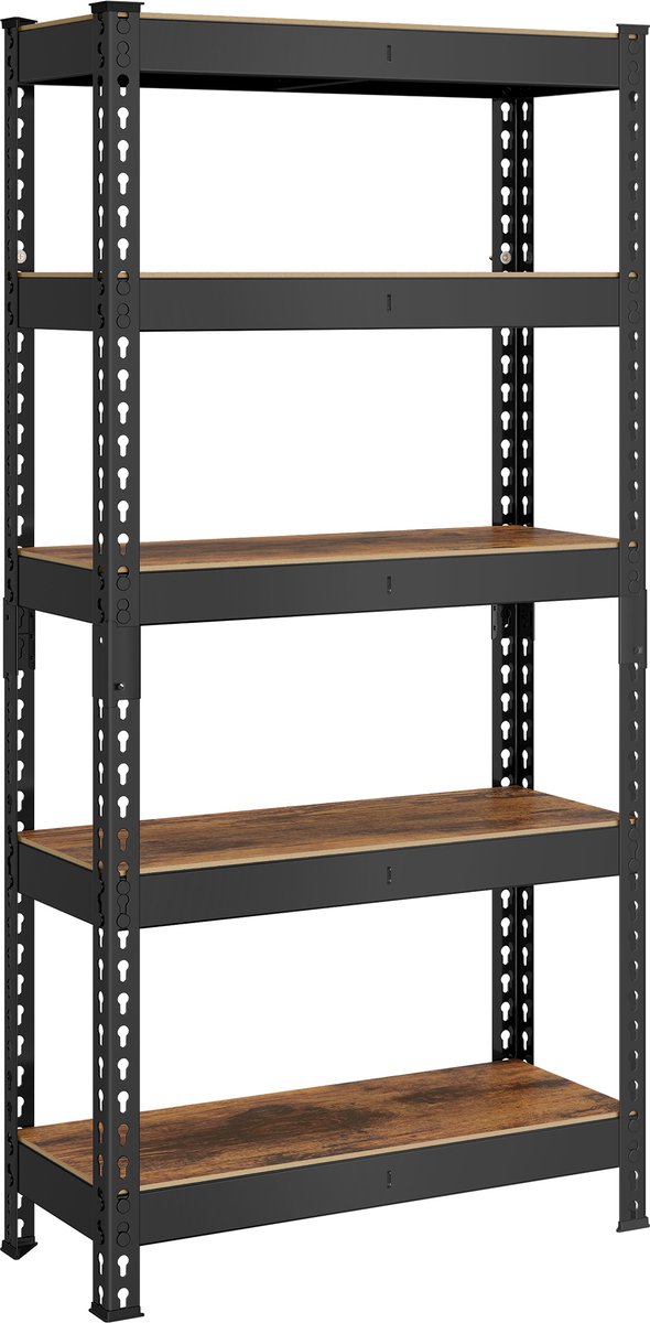 SONGMICS - Stellingkast - Opbergrek - Zwaar Belastbaar - 5 Legplanken - Voor Kelder Keuken Werkkamer