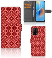 Etui Smartphone OPPO A74 4G Etui Portefeuille Batik Rouge