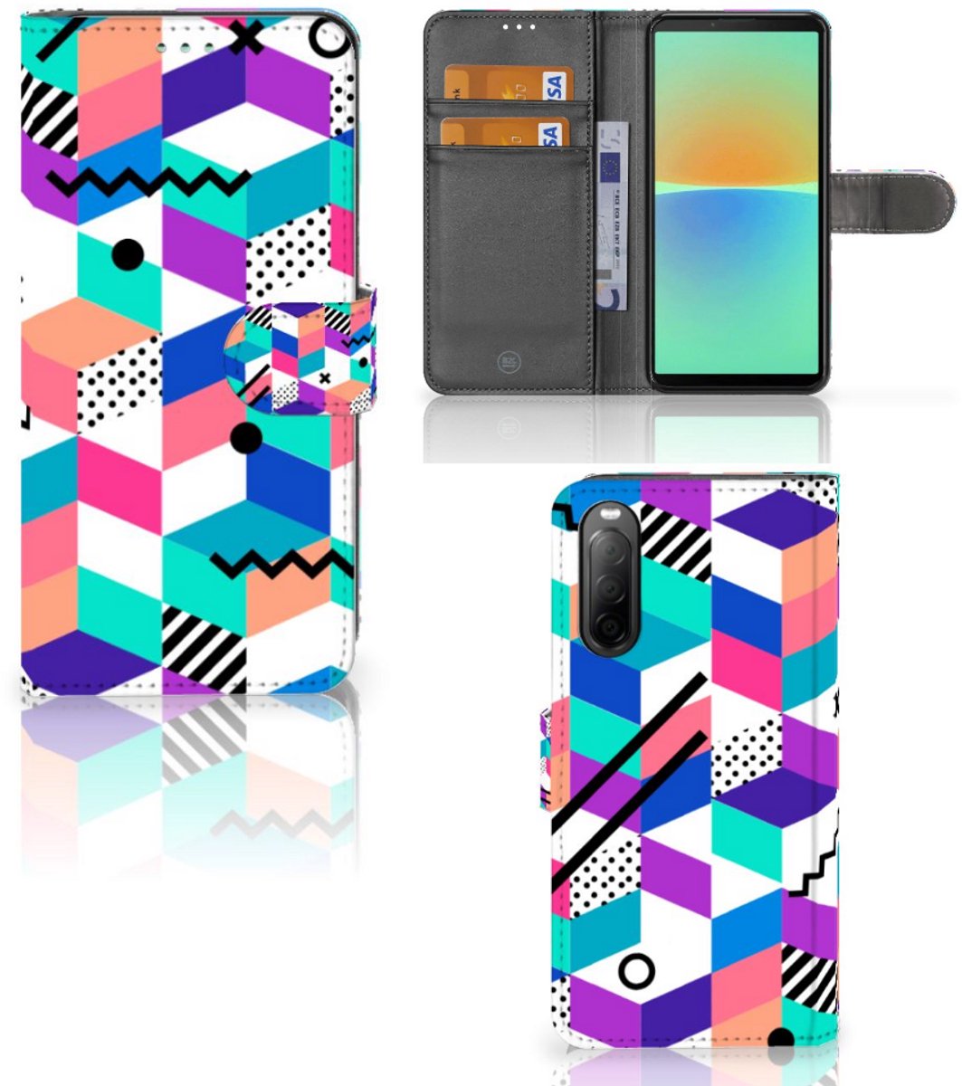 Sony Xperia 10 IV Book Case Blokken Kleurrijk