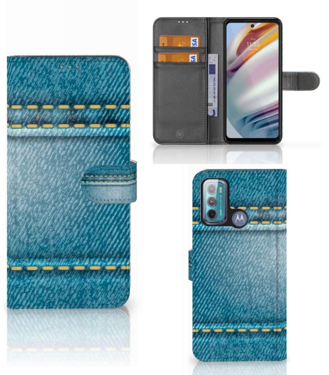 Motorola Moto G60 Wallet Case met Pasjes Jeans