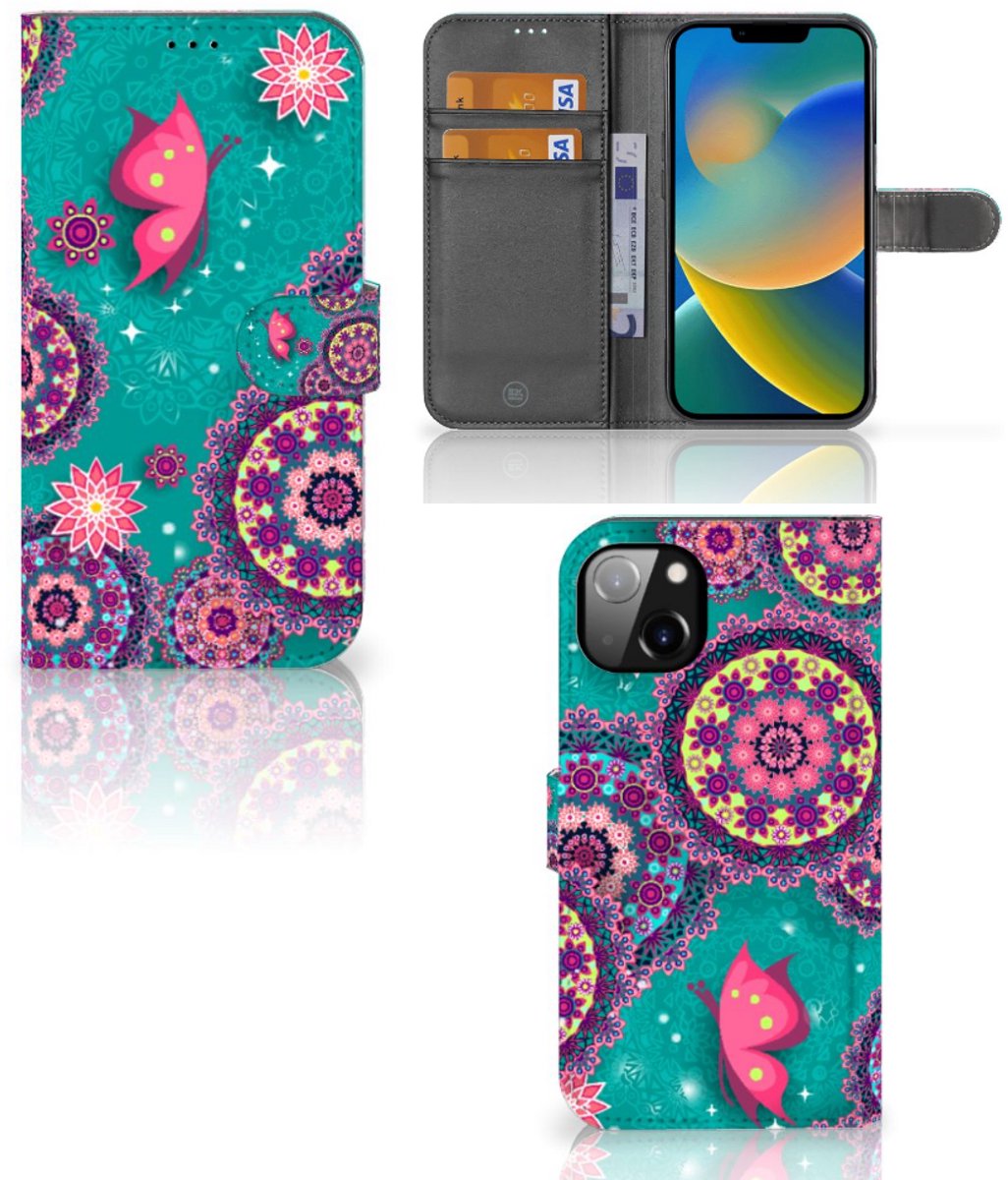 iPhone 14 Plus Hoesje Cirkels en Vlinders