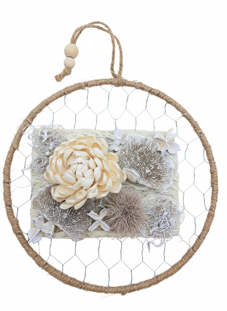 Landelijke Droogbloemen Krans – Ringvormige Deurkrans voor Binnen – Decoratieve Bloemenkrans