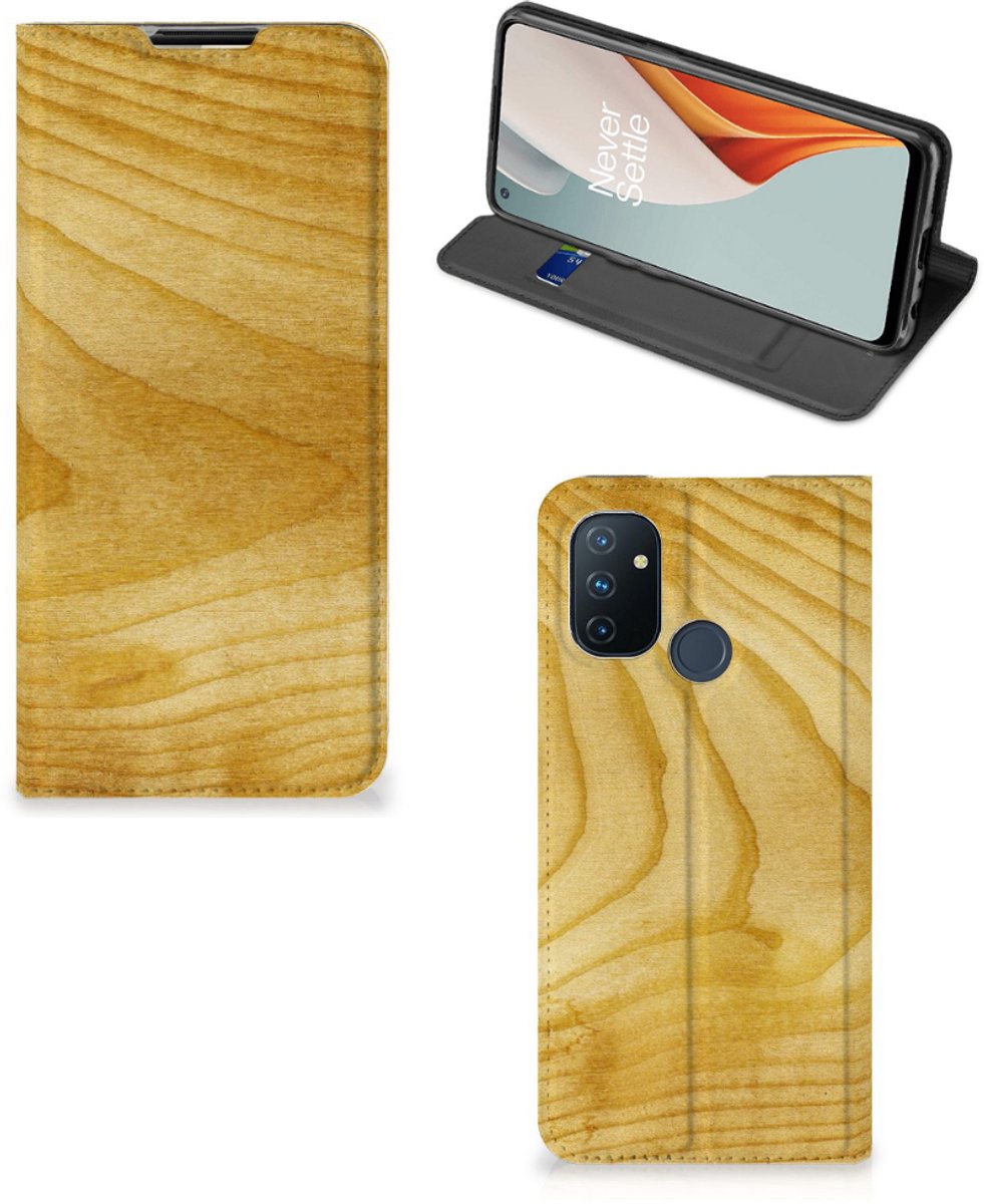 OnePlus Nord N100 Book Wallet Case Licht Hout