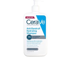 CeraVe Anti-Dandruff Hydrating Shampoo – 1% Pyrithione Zinc – Met Ceramiden, Niacinamide & Hyaluronzuur – Sulfaatvrij – 562 ml