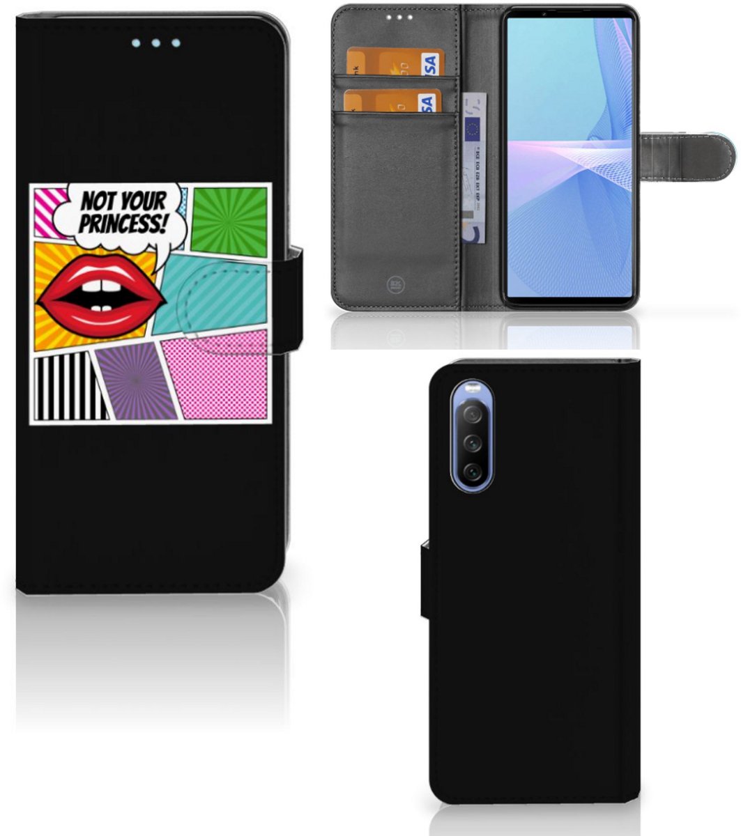 Sony Xperia 10 III Wallet Case met Pasjes Popart Princess