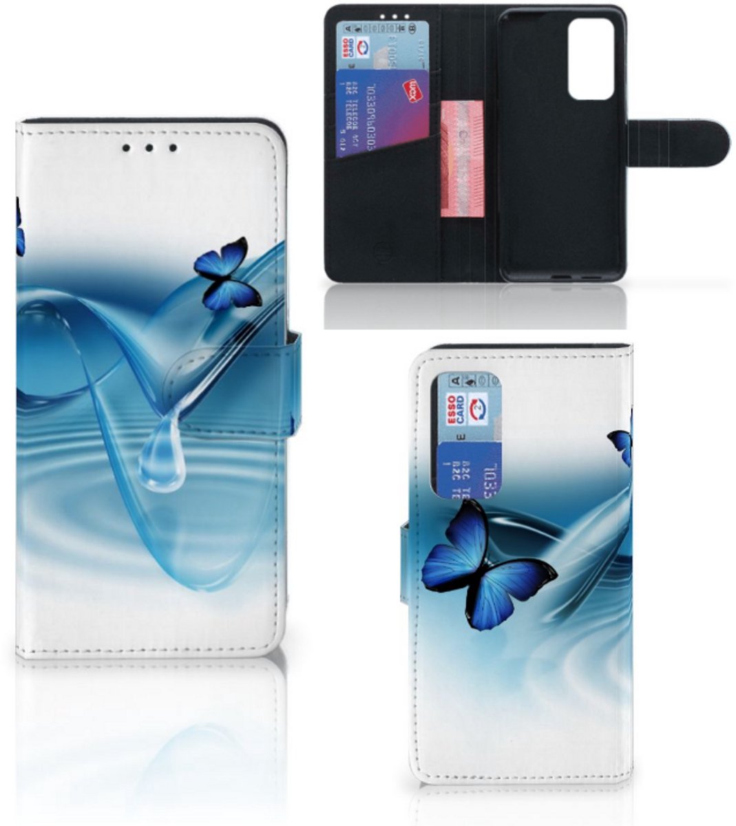 Huawei P40 Telefoonhoesje met Pasjes Vlinders