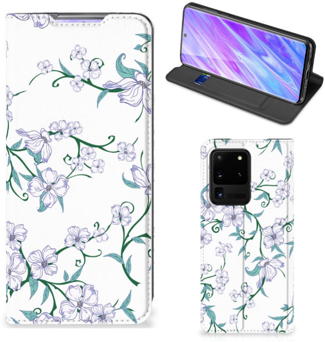Samsung Galaxy S20 Ultra Uniek Smart Cover Blossom White