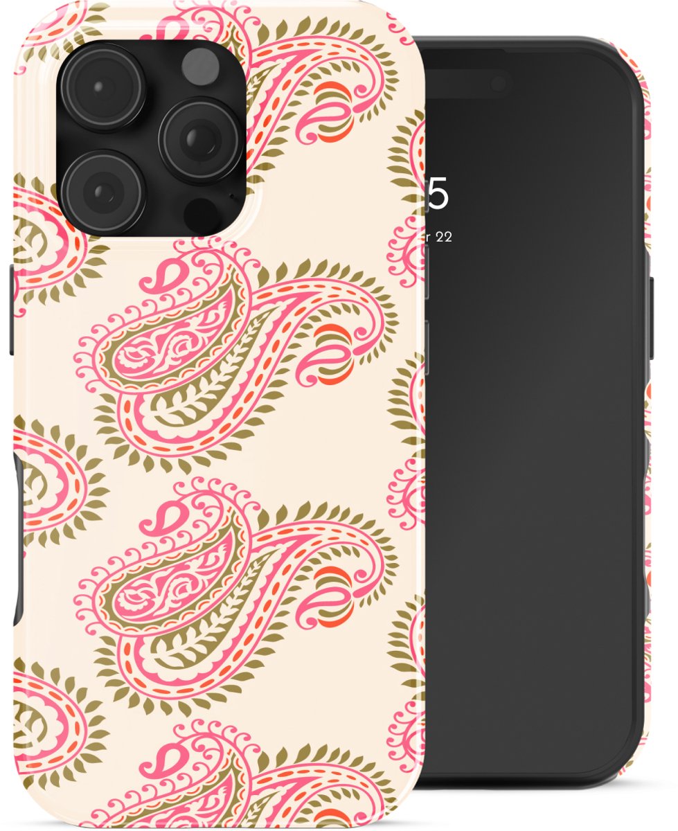 Selencia Hoesje - Geschikt voor Apple iPhone 16 Pro - Backcover - Paisley Blush