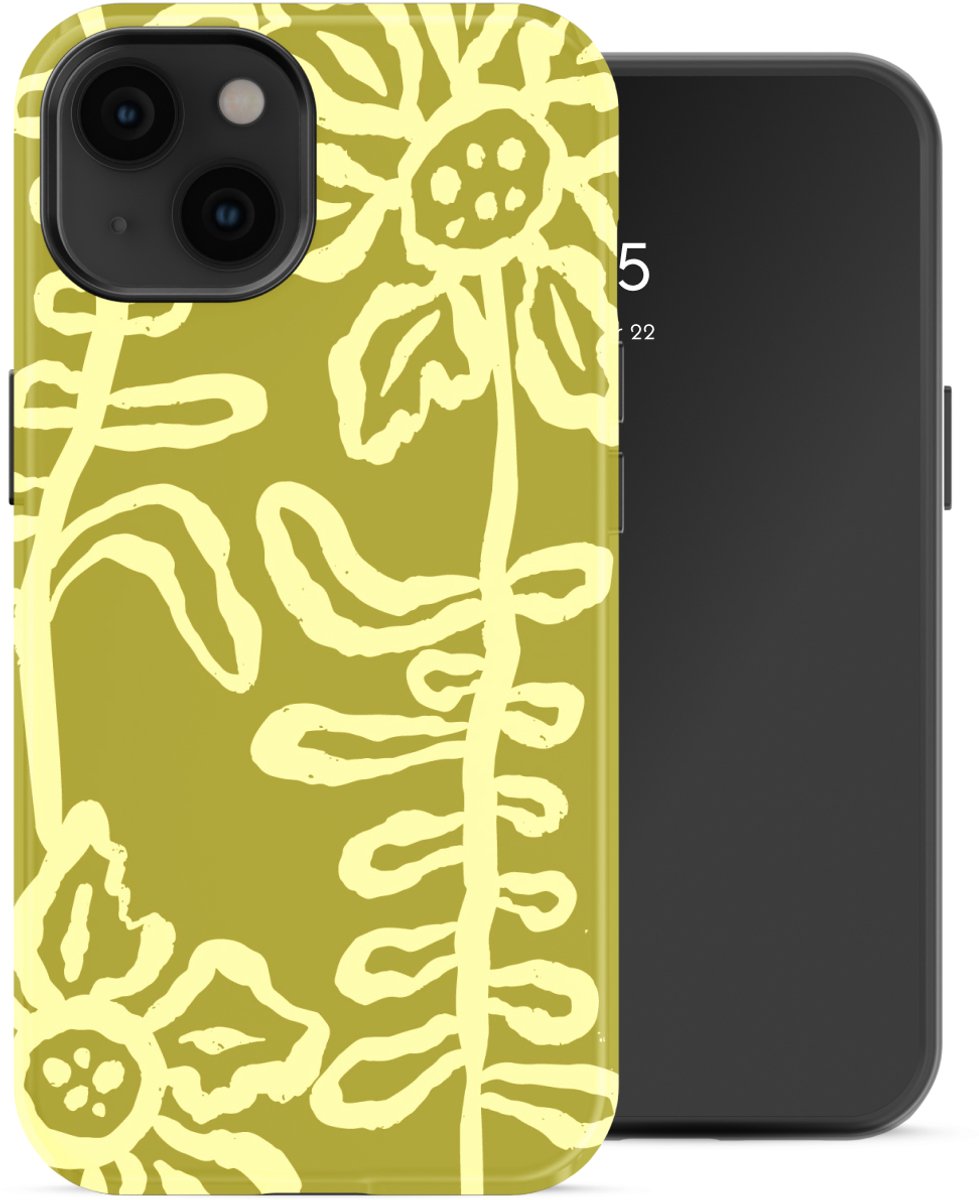 Selencia Hoesje - Geschikt voor Apple iPhone 14 - Backcover - Chalky Bloom