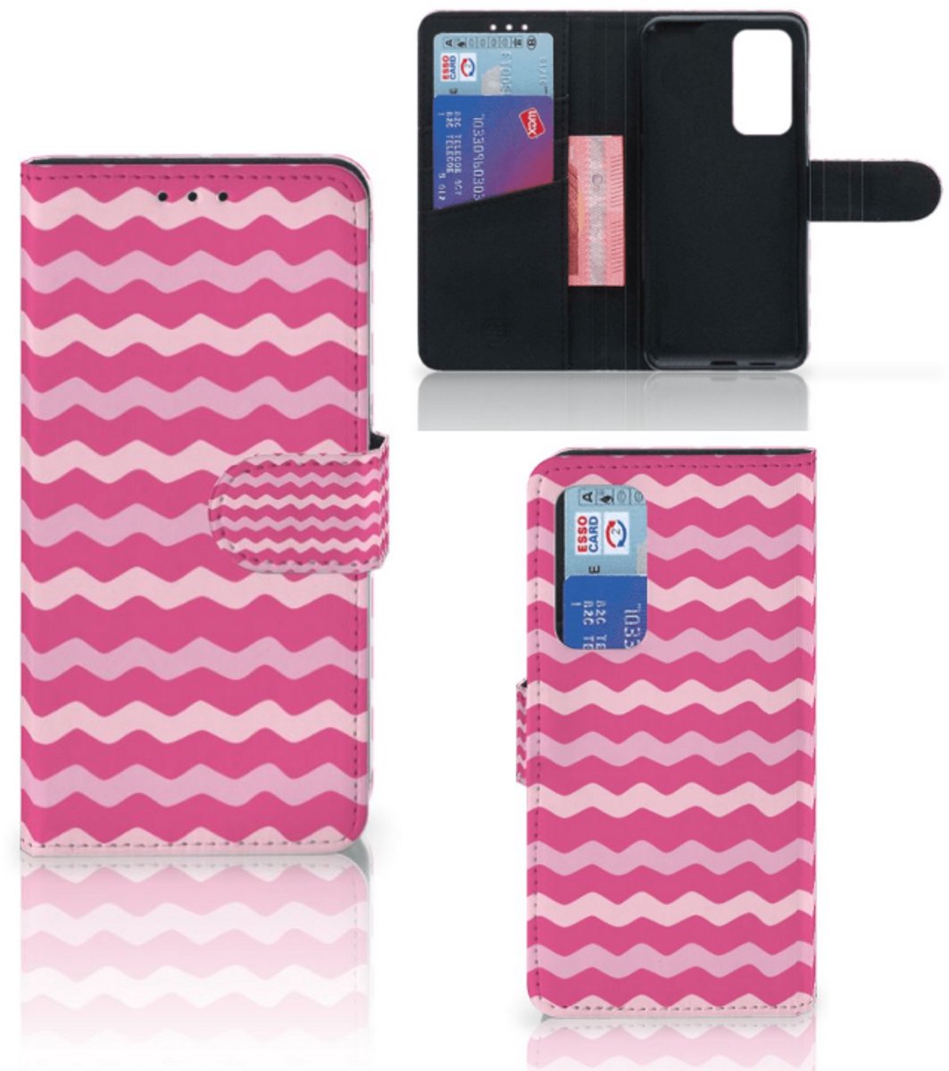 Huawei P40 Telefoon Hoesje Waves Pink
