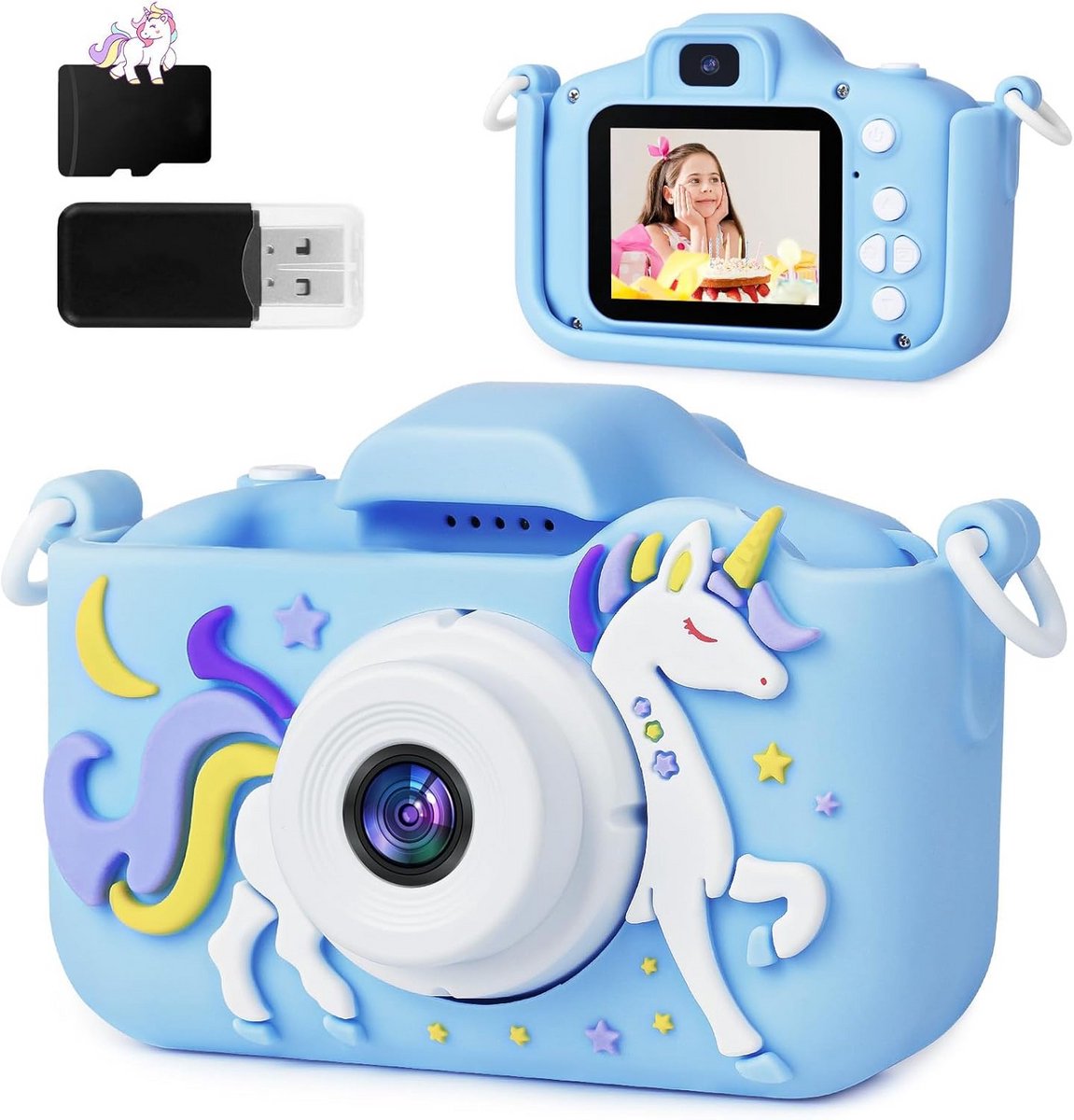 Kindercamera met 2,0 inch display voor kinderen - HD digitale fotocamera - cadeau voor jongens en meisjes van 3-12 jaar - schokbestendig en eenvoudig te gebruiken