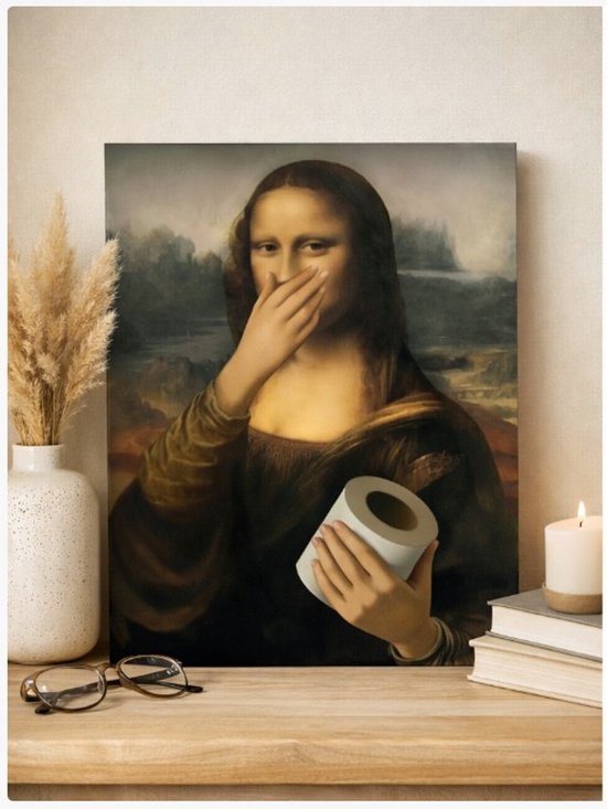 Canvas poster - toilet Posters - Mona Lisa - Smelly Lisa - muurposter - binnenposter - Mona Lisa - muur posters - vintage posters - Kado - Zonder lijst - Posters - Vintage posters - Trendy