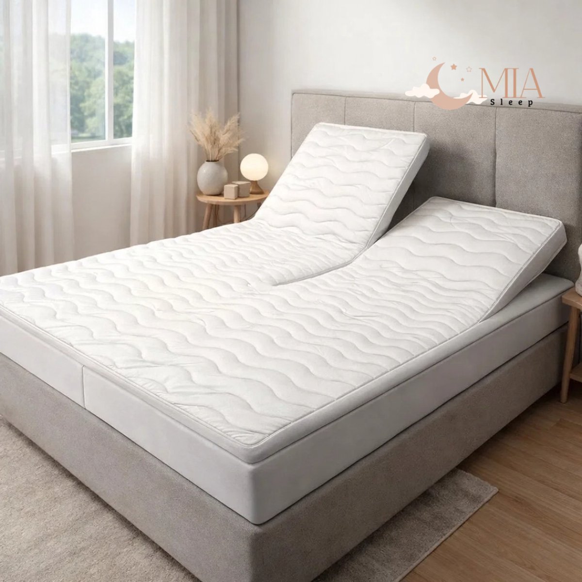 MIA Sleep Topper met Split - 200x200 - Topdekmatras - 7 cm dik - HR Koudschuim