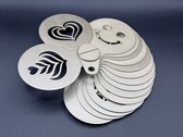 Coffee Latte Art Stencil Set – Cappuccino Cacao Decoratie Sjabloon – Barista Coffee Stencil – Herbruikbaar Koffie Decoratie Tool - 16 Stuks