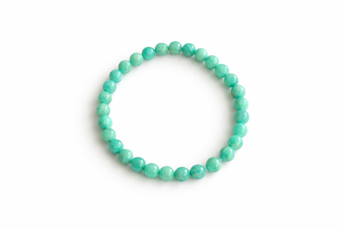 Amazoniet Armband – 6 mm Kralen – Ø 17 cm – Groenblauwe Edelsteen Armband – Natuursteen Armband voor Dames en Heren