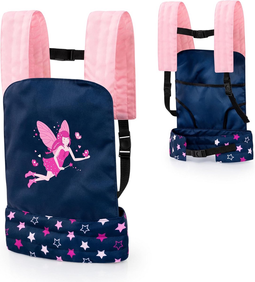 Doll Carrier EasyCarry met Verstelbare Schouderbanden in Blauw en Roze