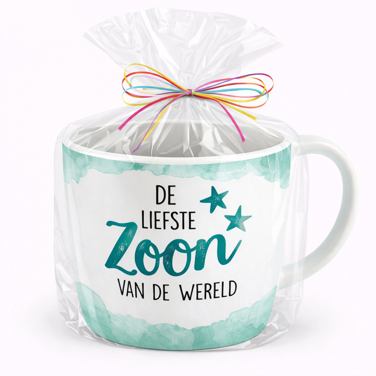 Cadeaumok - Mok Voor De Liefste Zoon - Verjaardag -erjaardagscadeau - Cadeauverpakking met gekleurd lint