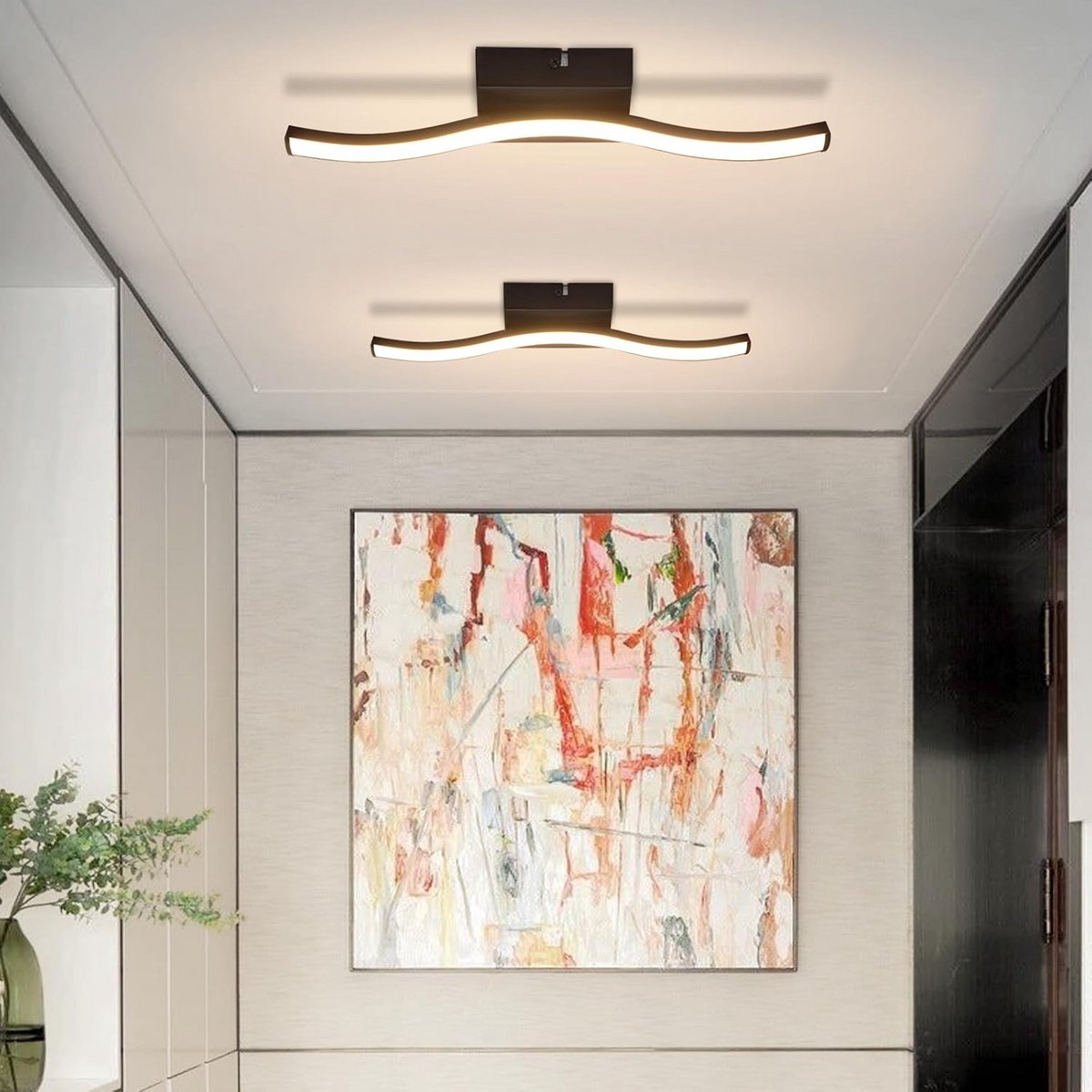Moderne LED Plafondlamp voor Slaapkamer en Woonkamer - 6W Zwart Golf Design