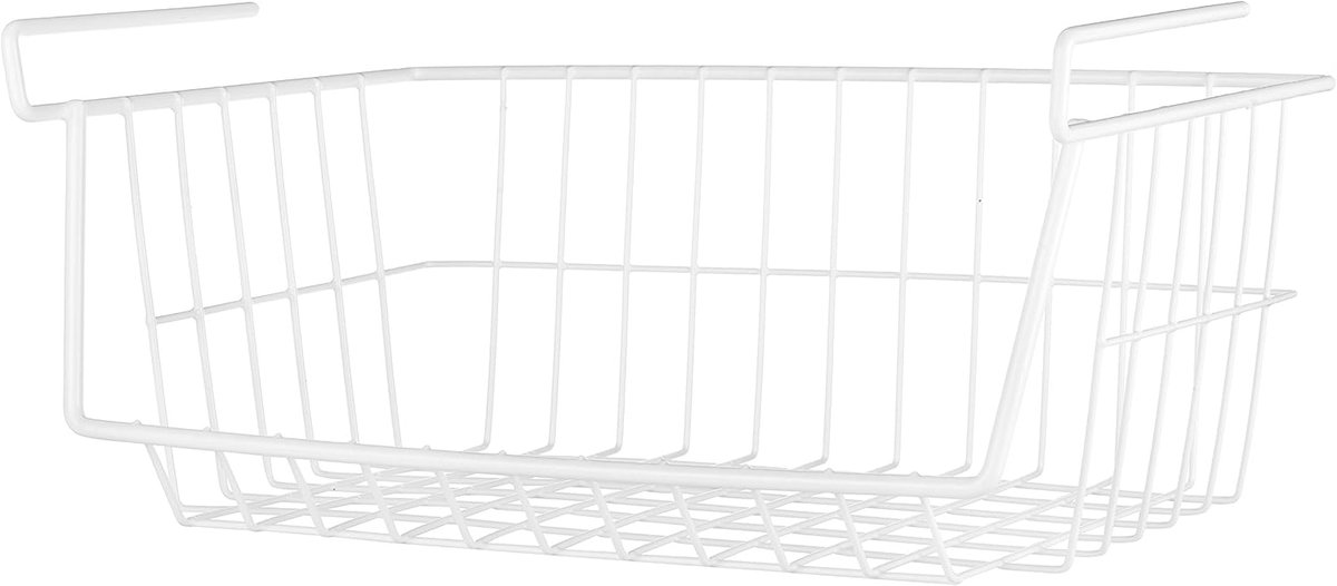 Extra Opbergmand voor Onder Planken - Wit Draadmodel