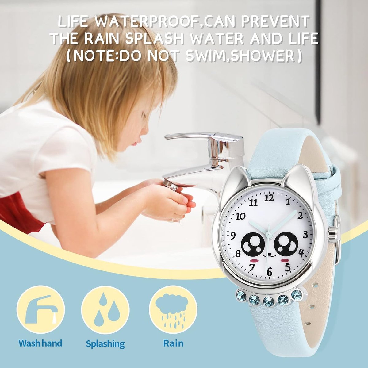 Analoog Kinderhorloge met Leerband - Tijd Leren voor Jongens en Meisjes