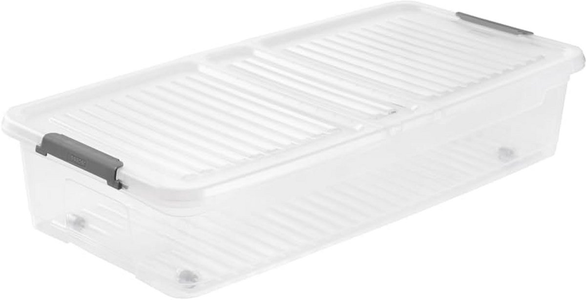 Transparante Opbergbox Onder Bed met Wielen en Deksel 33 Liter