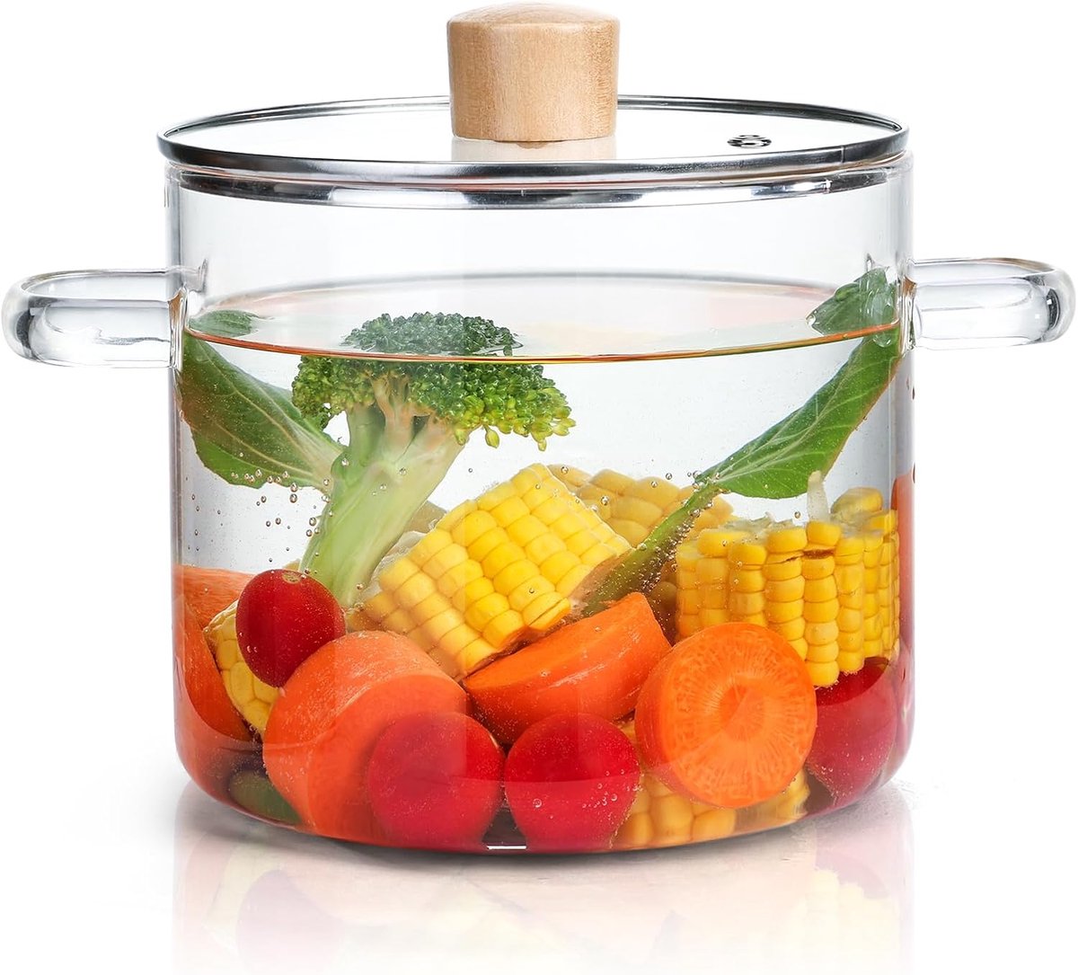 Glazen Kookpan met Deksel voor Op het Fornuis 3,5L