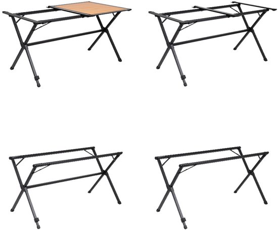 Travellife Nadar Campingtafel 140 x 81 cm - Roll-up tafelblad met houtlook - Lichtgewicht aluminium frame - Inclusief draagtas van Merkloos — afbeelding 3