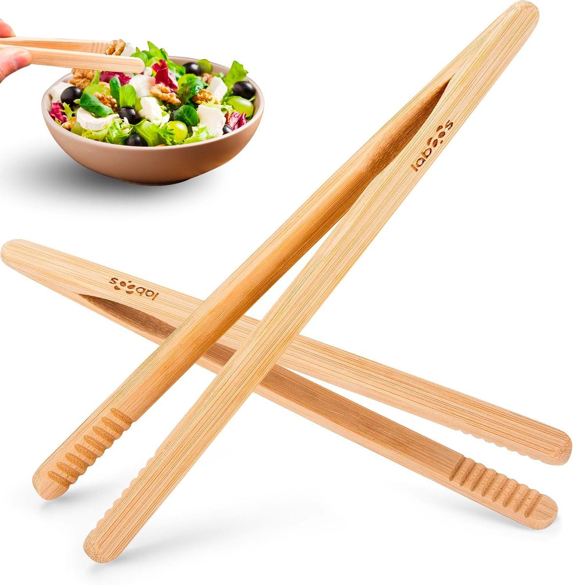 Herbruikbare Bamboe Toasttangen voor Koken en Grillen - Set van 2