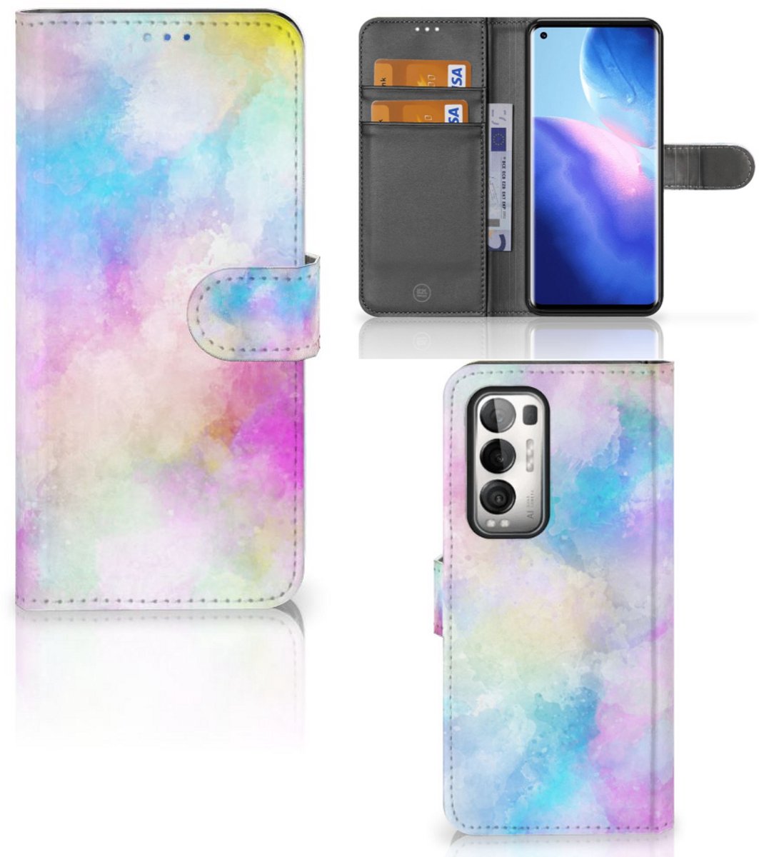 Book Case voor Hoesje OPPO Find X3 Neo 5G Watercolor Light