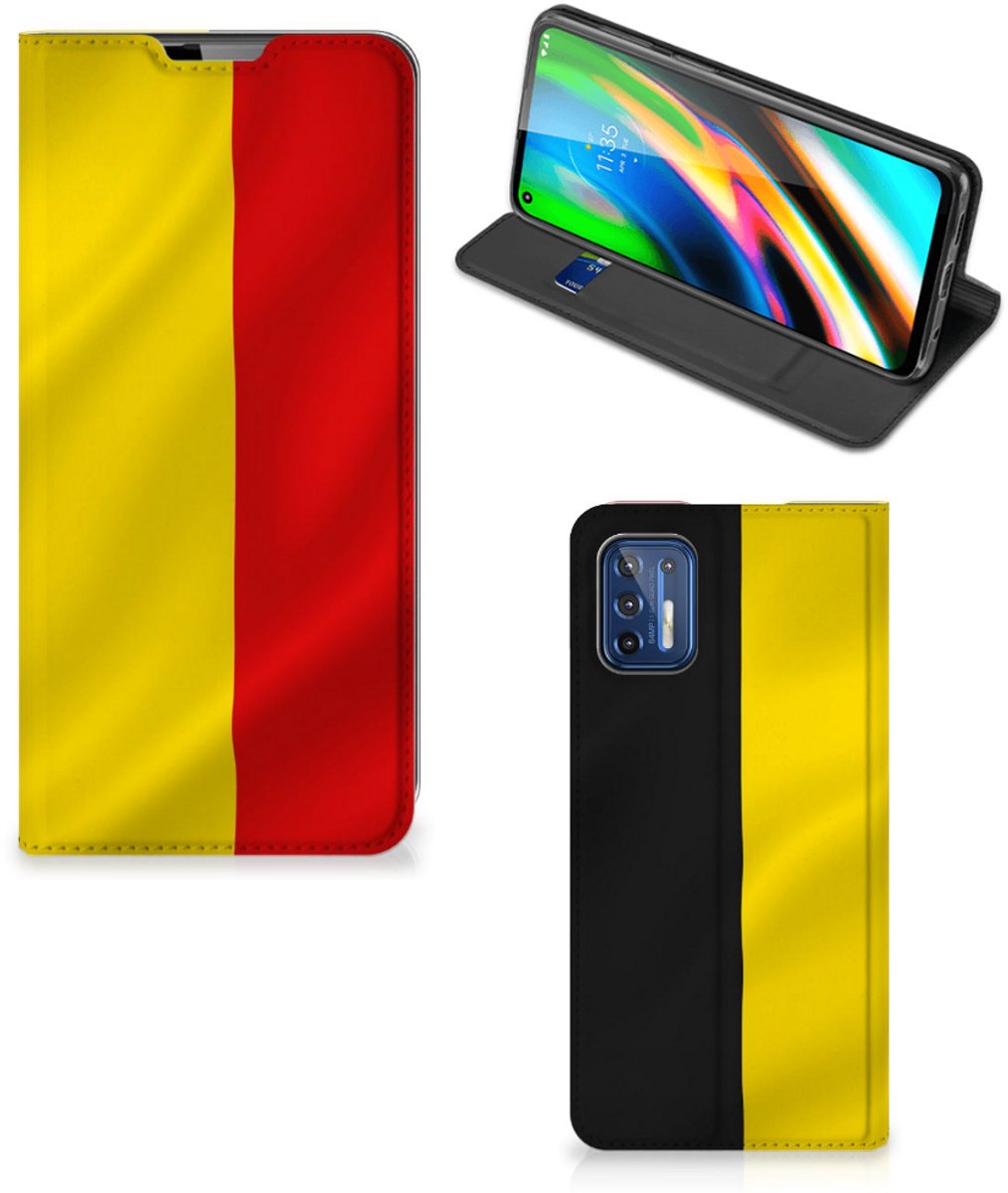 Motorola Moto G9 Plus Standcase Belgische Vlag